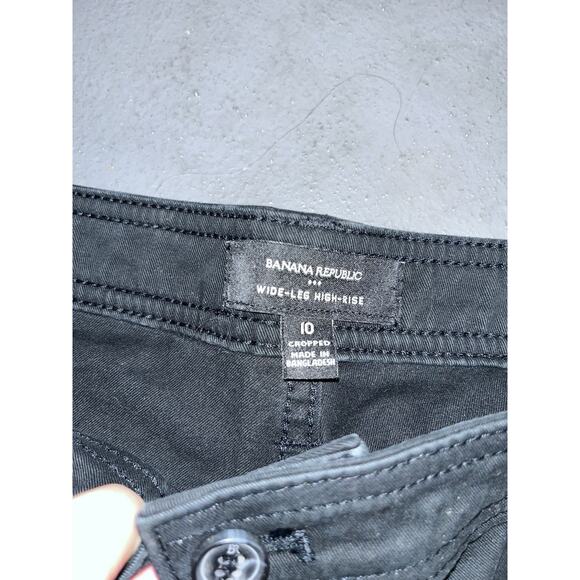 Banana Republic Black Pleated Pant, High Rise, Wide Leg, Size 10 dressy office - Picture 5 of 5